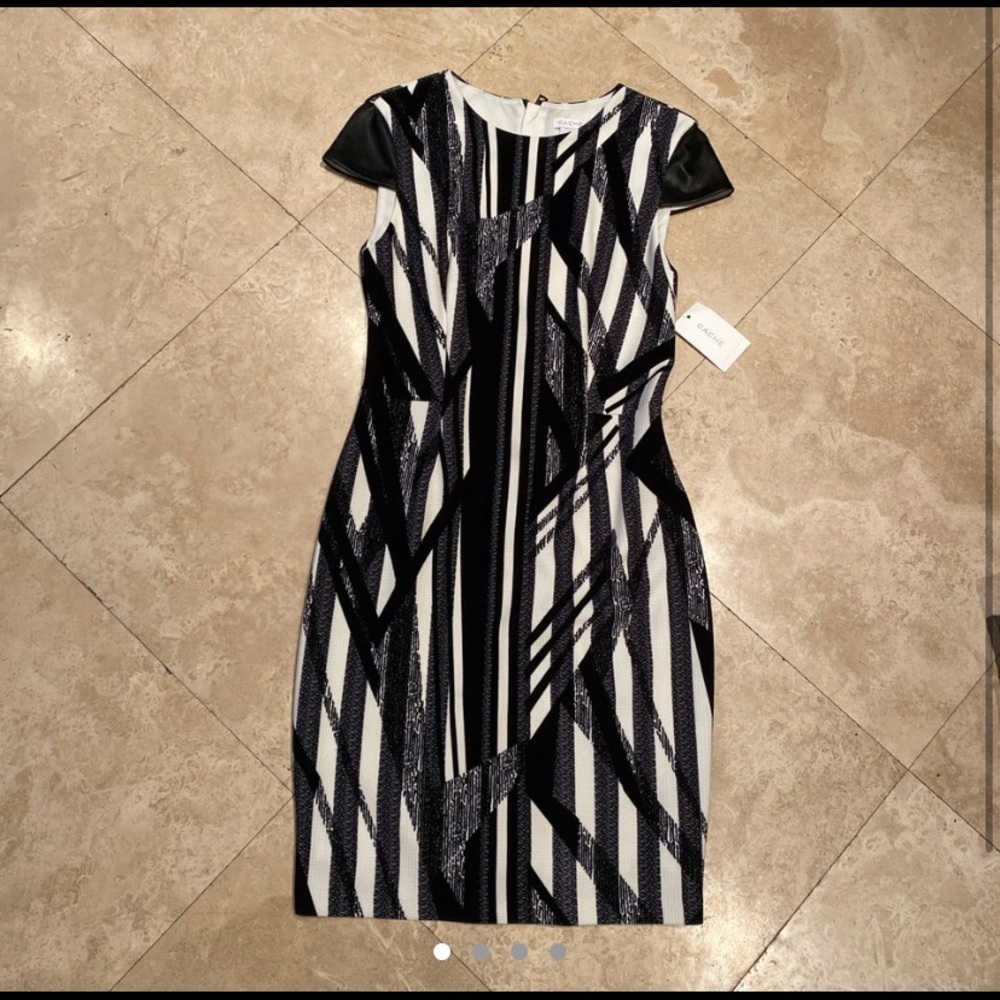 NWT Black and White Cache Dress